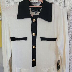 Eloquii Sweater Dress Ivory and Bl with buttons size 14/16 Brand New with Tags